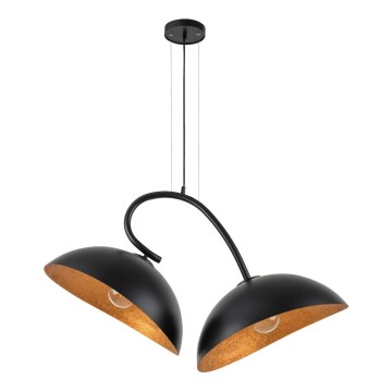 Candeeiro de teto suspenso SPACE 2xE27/60W/230V preto/cobre