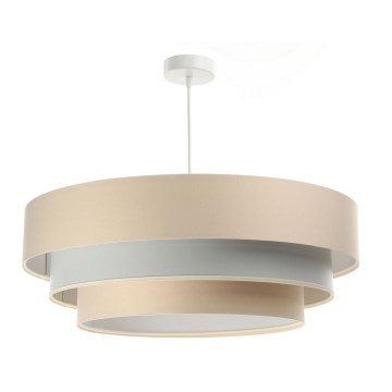 Candeeiro de teto suspenso TRINITI 1xE27/60W/230V bege/cinza