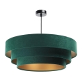 Candeeiro de teto suspenso TRINITI 1xE27/60W/230V verde/dourado