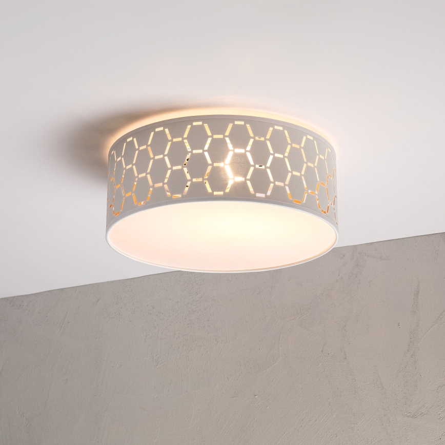 Candeeiro de teto ULLE 1xE27/15W/230V Ø 35 cm branco