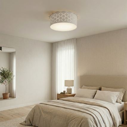 Candeeiro de teto ULLE 1xE27/15W/230V Ø 35 cm branco
