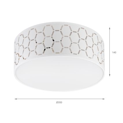 Candeeiro de teto ULLE 1xE27/15W/230V Ø 35 cm branco