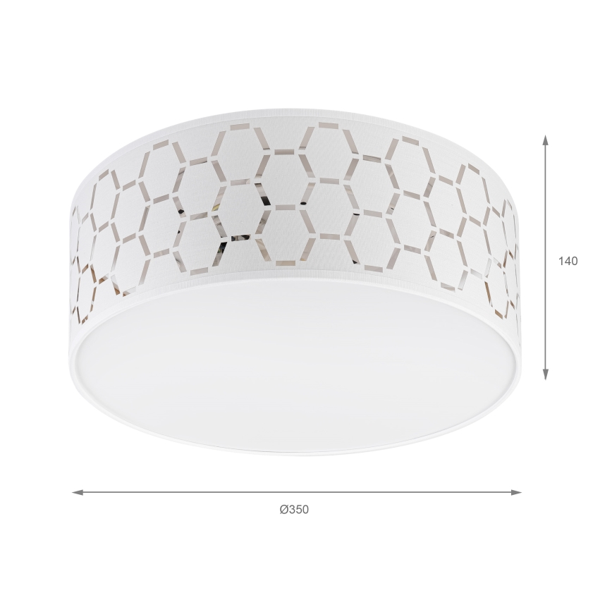 Candeeiro de teto ULLE 1xE27/15W/230V Ø 35 cm branco