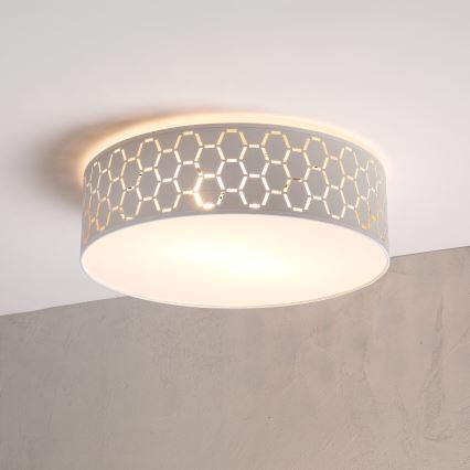 Candeeiro de teto ULLE 2x E27/15W/230V, diâmetro 45 cm, branco