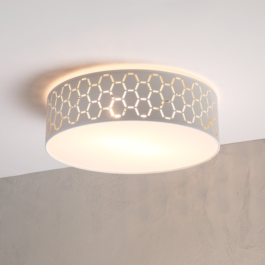 Candeeiro de teto ULLE 2x E27/15W/230V, diâmetro 45 cm, branco