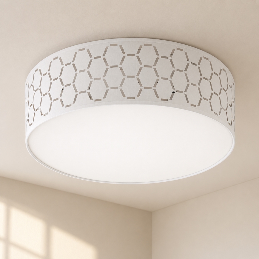 Candeeiro de teto ULLE 2x E27/15W/230V, diâmetro 45 cm, branco
