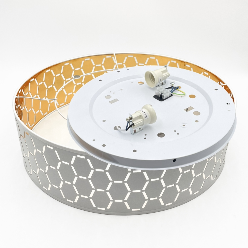 Candeeiro de teto ULLE 2x E27/15W/230V, diâmetro 45 cm, branco