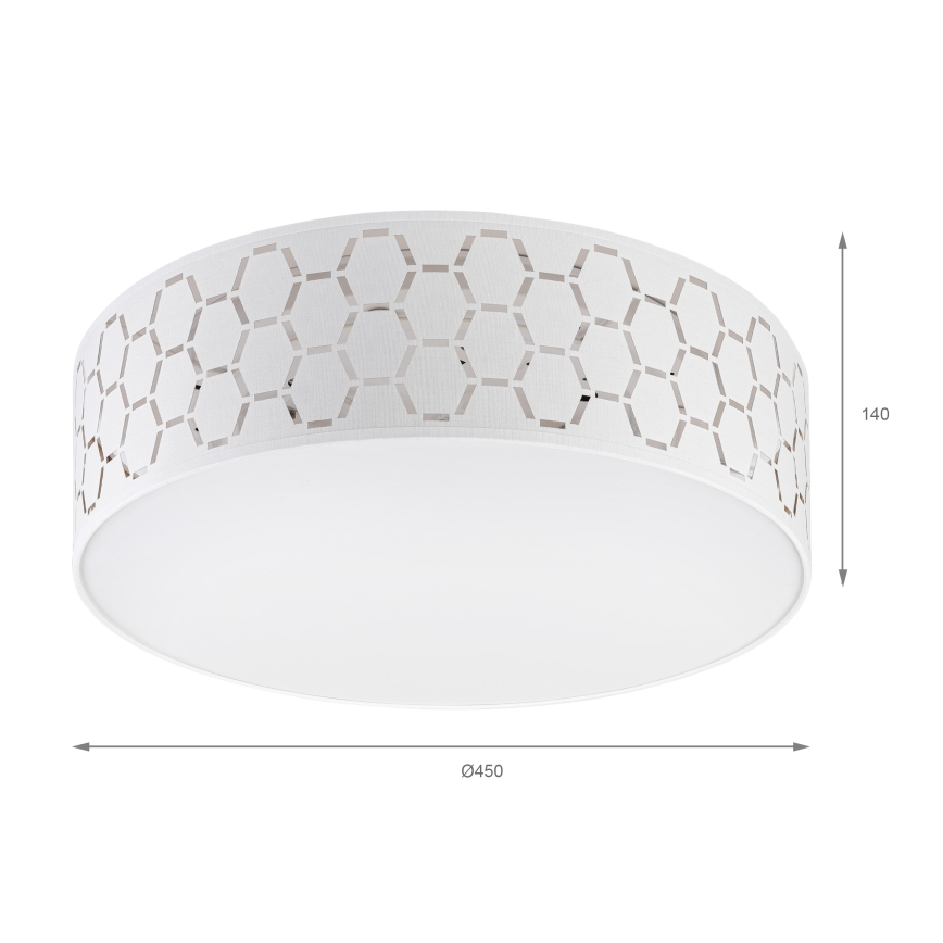 Candeeiro de teto ULLE 2x E27/15W/230V, diâmetro 45 cm, branco
