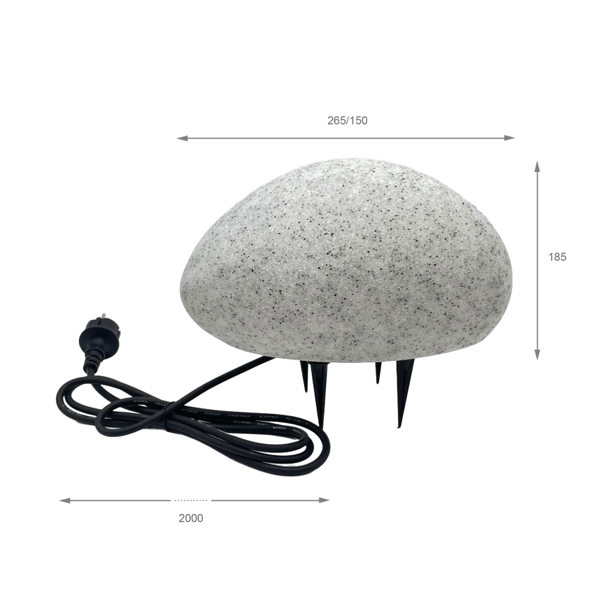 Candeeiro decorativo de exterior LUMISTONE 1xE27/15W/230V IP65 diâmetro 26,5 cm