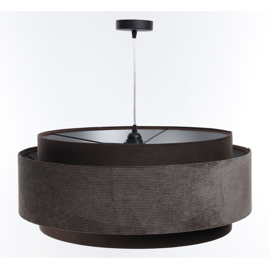 Candeeiro de teto suspenso DOBLO 1xE27/60W/230V diâmetro 60 cm castanho/prateado
