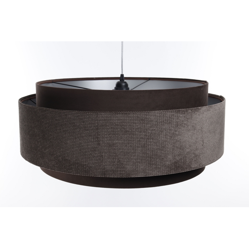 Candeeiro de teto suspenso DOBLO 1xE27/60W/230V diâmetro 60 cm castanho/prateado