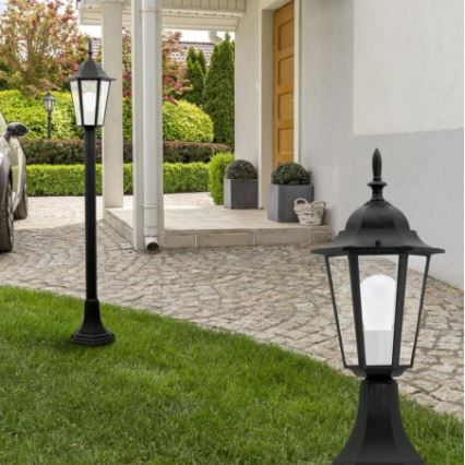 Candeeiro exterior 1xE27/20W/230V IP43 96,5 cm preto