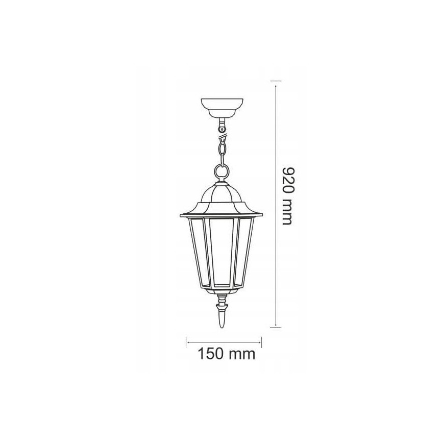 Candeeiro exterior 1xE27/20W/230V IP43 preto