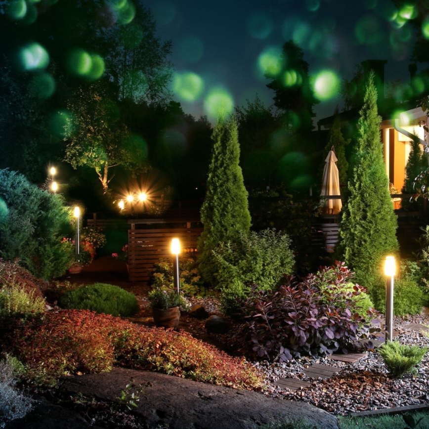 Candeeiro exterior 1xE27/60W/230V IP44 110cm mate cromado