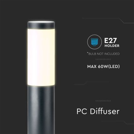 Candeeiro exterior 1xE27/60W/230V IP44 80cm antracite
