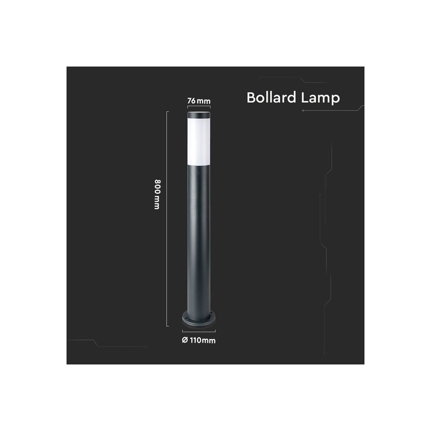 Candeeiro exterior 1xE27/60W/230V IP44 80cm preto