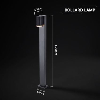 Candeeiro exterior 1xGU10/10W/230V IP44 50 cm preto
