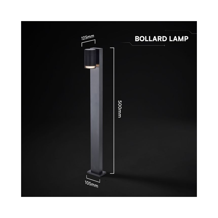 Candeeiro exterior 1xGU10/10W/230V IP44 50 cm preto