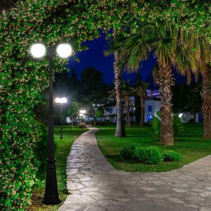 Candeeiro exterior 2xE27/60W/230V IP44 199 cm preto