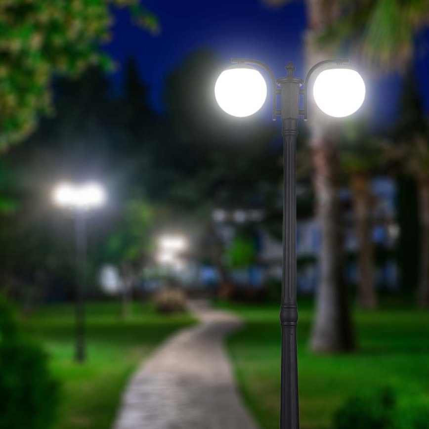 Candeeiro exterior 2xE27/60W/230V IP44 199 cm preto