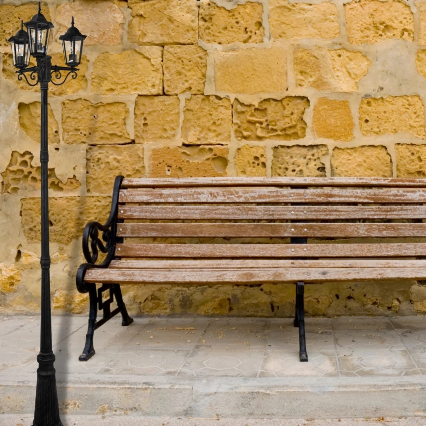 Candeeiro exterior 3xE27/20W/230V IP43 2,58 m preto