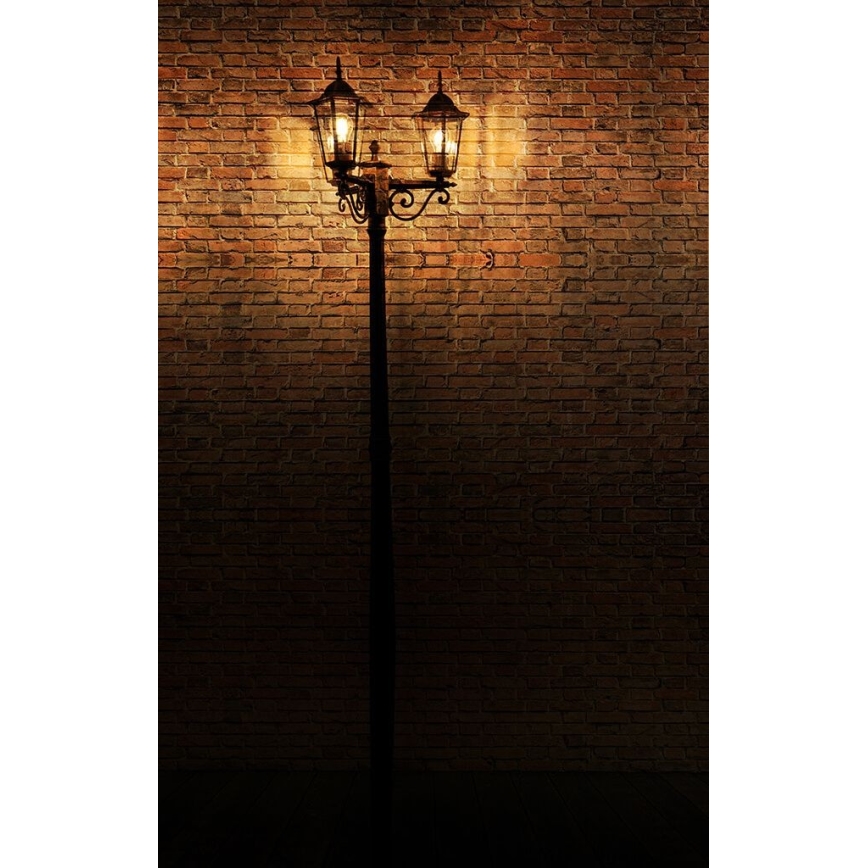 Candeeiro exterior 3xE27/20W/230V IP43 2,58 m preto