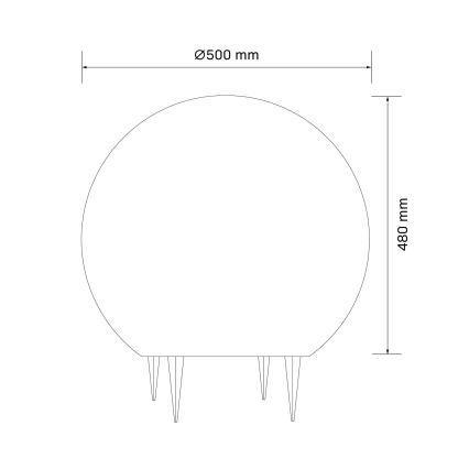 Candeeiro exterior ARGENTO 1xE27/15W/230V diâmetro 50 cm IP65 branco