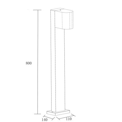 Candeeiro exterior BOSTON 1xGU10/10W/230V 80 cm IP54 preto