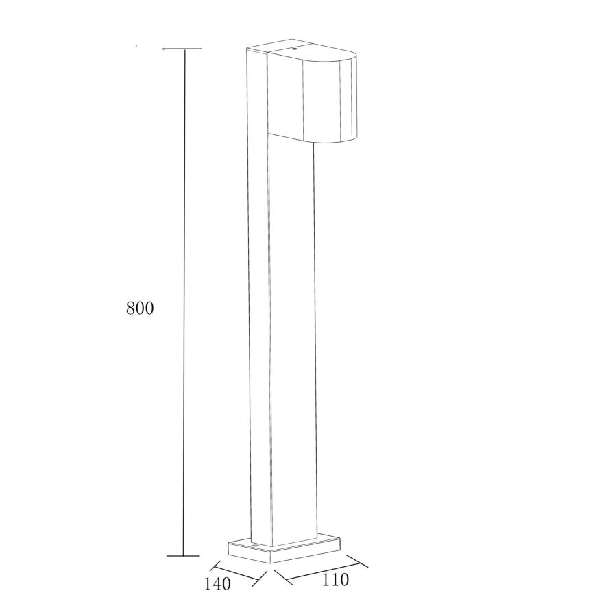 Candeeiro exterior BOSTON 1xGU10/10W/230V 80 cm IP54 preto