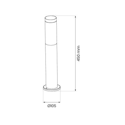 Candeeiro exterior BROOKLYN 1xE27/60W/230V 45 cm IP44 cromado mate