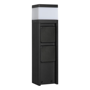 Candeeiro exterior com 2 tomadas VESPER 1xG9/5W/230V IP44 30 cm preto