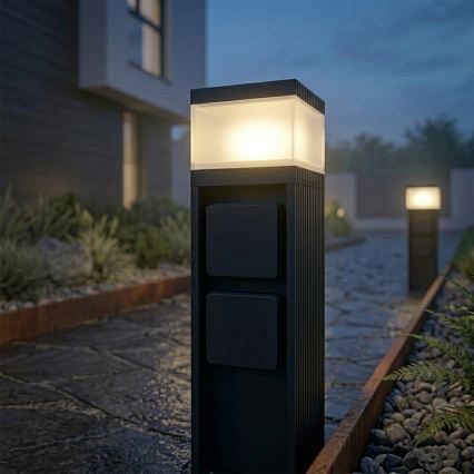 Candeeiro exterior com 2 tomadas VESPER 1xG9/5W/230V IP44 30 cm preto