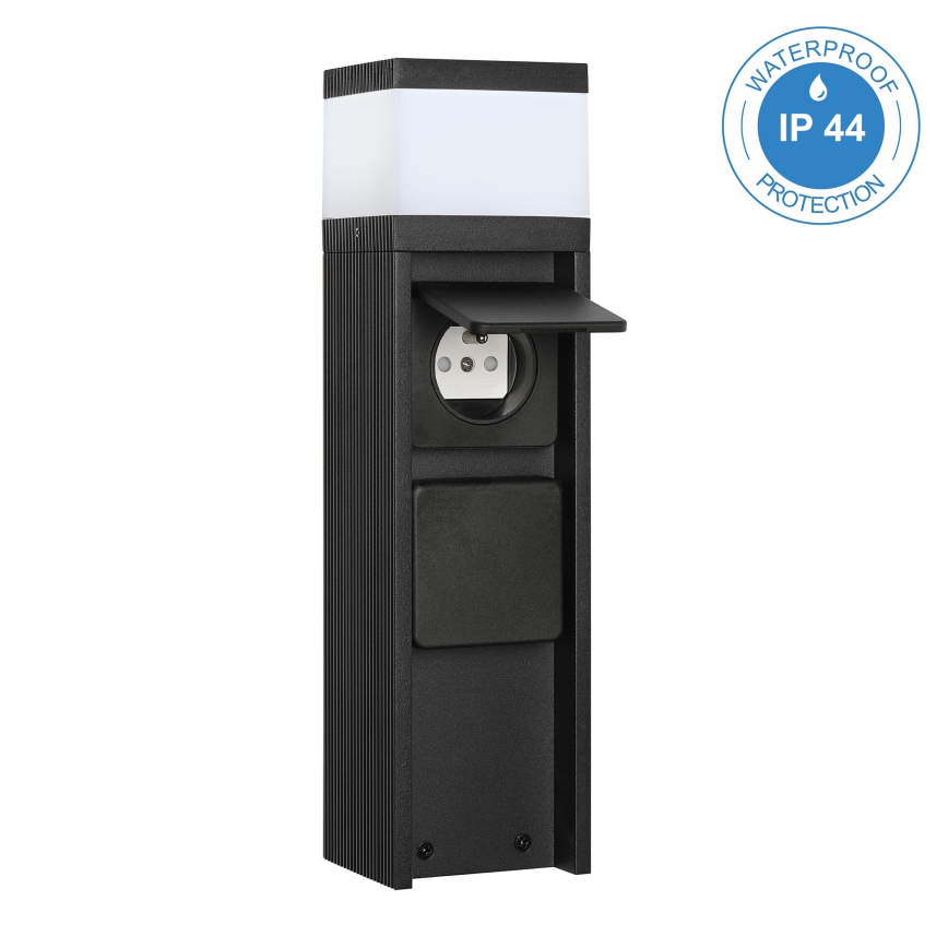 Candeeiro exterior com 2 tomadas VESPER 1xG9/5W/230V IP44 30 cm preto