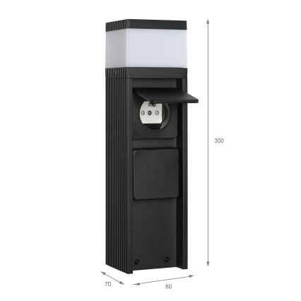 Candeeiro exterior com 2 tomadas VESPER 1xG9/5W/230V IP44 30 cm preto