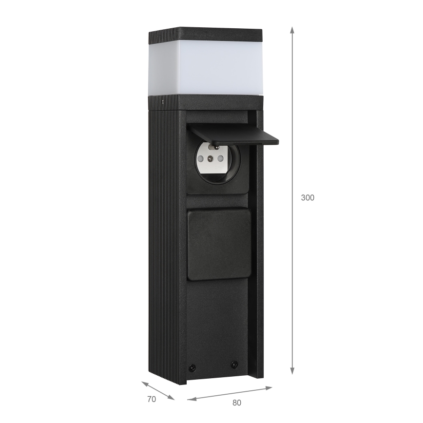 Candeeiro exterior com 2 tomadas VESPER 1xG9/5W/230V IP44 30 cm preto