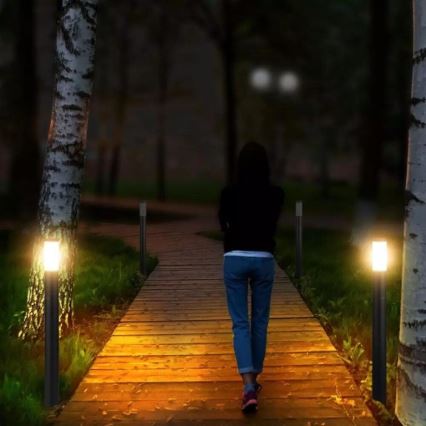 Candeeiro exterior com sensor 1xE27/60W/230V IP44 110cm preto