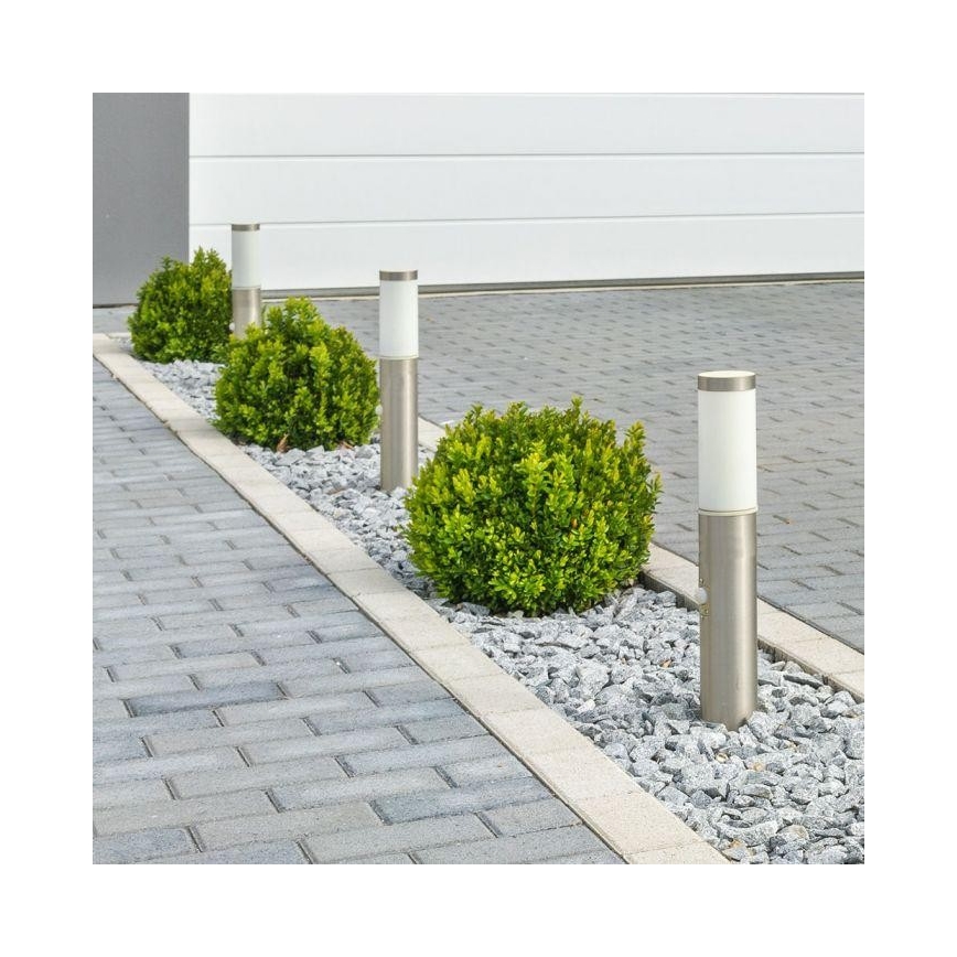 Candeeiro exterior com sensor 1xE27/60W/230V IP44 45cm mate cromado