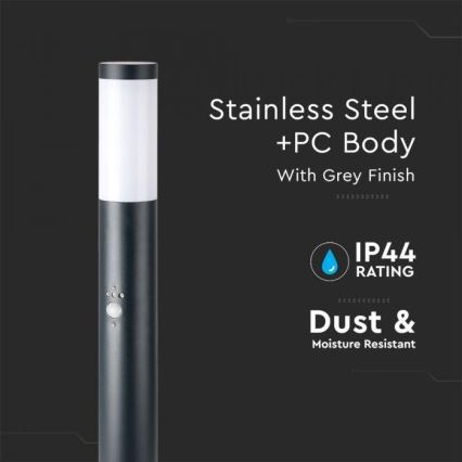 Candeeiro exterior com sensor 1xE27/60W/230V IP44 80cm antracite