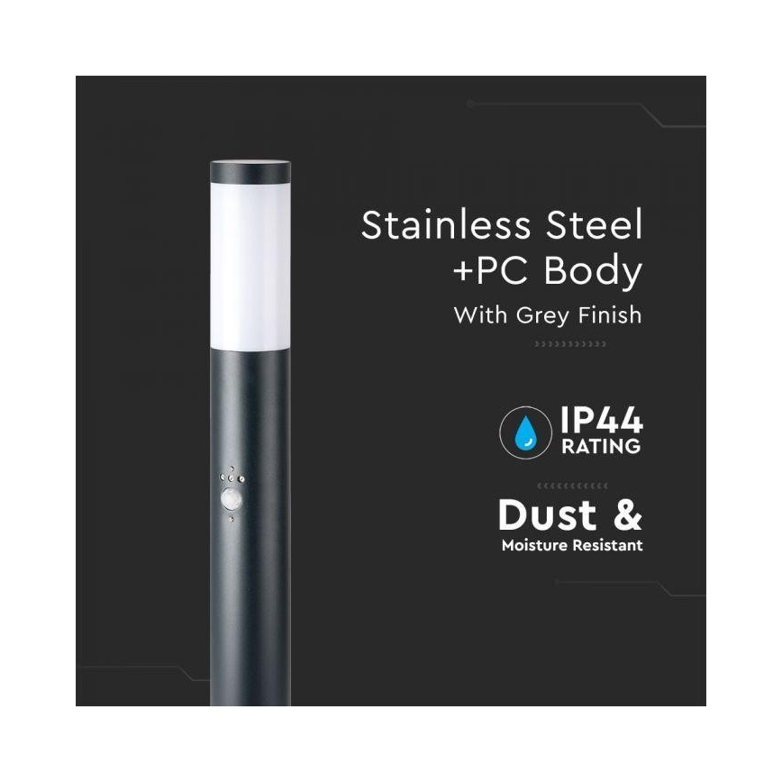 Candeeiro exterior com sensor 1xE27/60W/230V IP44 80cm antracite