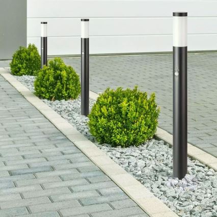 Candeeiro exterior com sensor 1xE27/60W/230V IP44 80cm preto
