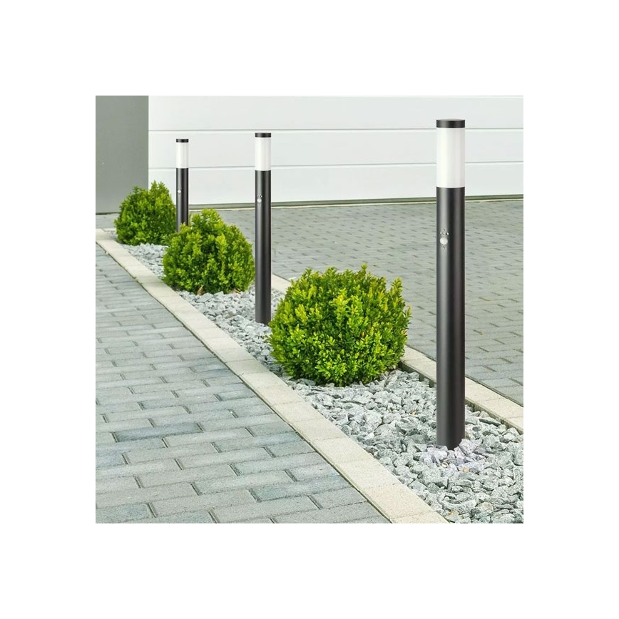 Candeeiro exterior com sensor 1xE27/60W/230V IP44 80cm preto