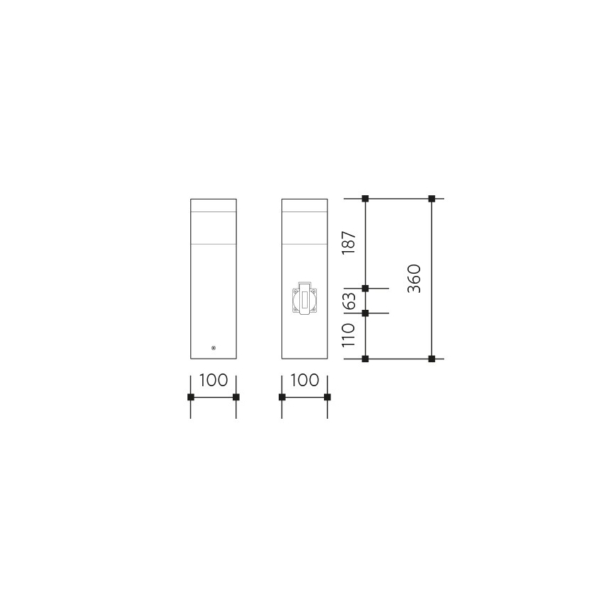 Candeeiro exterior com tomada GARD 1xE14/60W/230V SCHUKO IP44