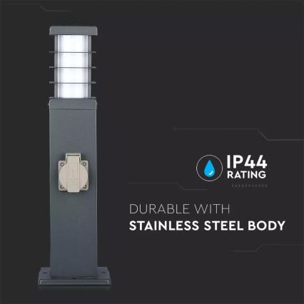 Candeeiro exterior com tomadas SCHUKO 1xE27/13W/230V IP44