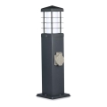 Candeeiro exterior com tomadas SCHUKO 1xE27/13W/230V IP44