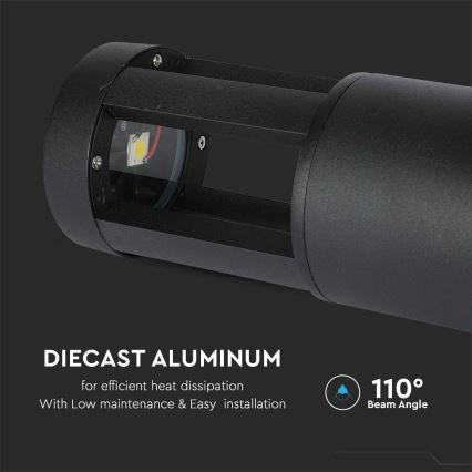 Candeeiro exterior LED LED/10W/230V 25cm 3000K IP65 preto