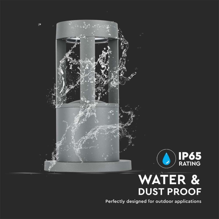 Candeeiro exterior LED LED/10W/230V 25cm 6400K IP65 cinzento