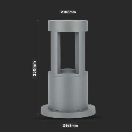 Candeeiro exterior LED LED/10W/230V 25cm 6400K IP65 cinzento