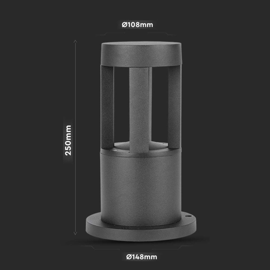 Candeeiro exterior LED LED/10W/230V 25cm 6400K IP65 preto