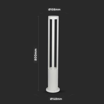 Candeeiro exterior LED LED/10W/230V 80cm 4000K IP65 branco