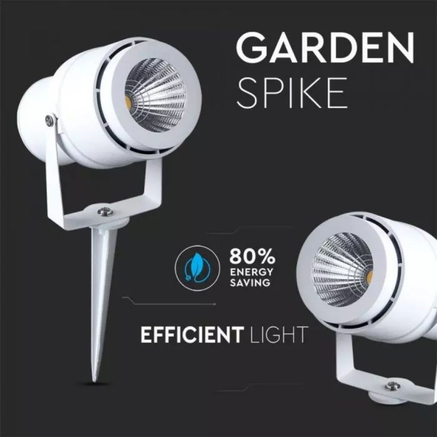 Candeeiro exterior LED LED/12W/100-240V IP65 branco - iluminação verde
